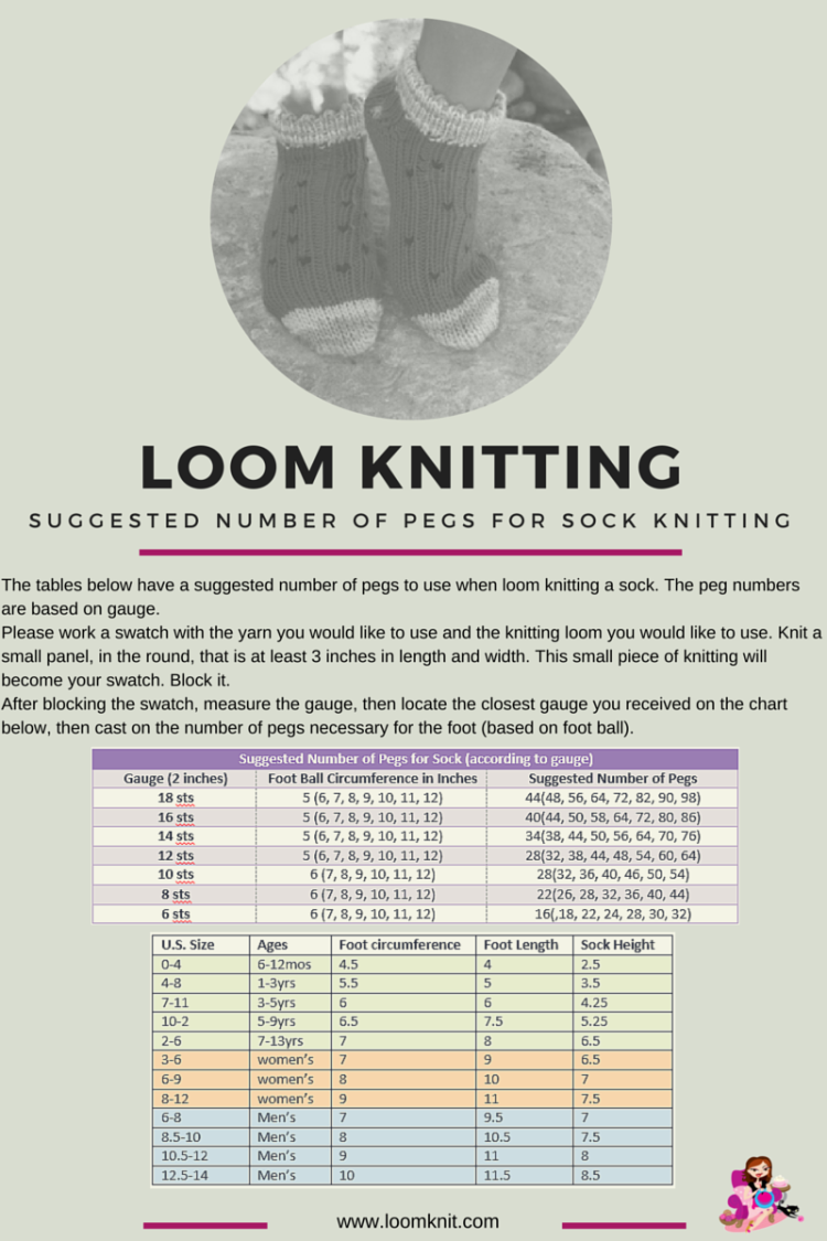 Loom knitting socks
